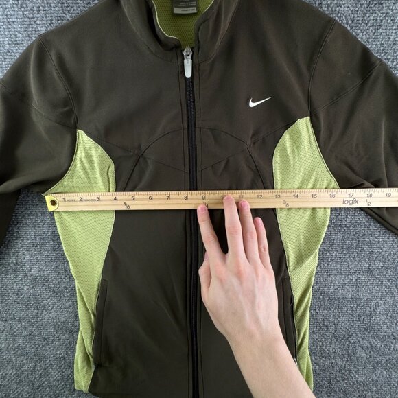 Nike Girls Green Jacket Small 4-6 Stretch Full Zip W/ Pockets, Logo Youth Kids - Picture 4 of 16